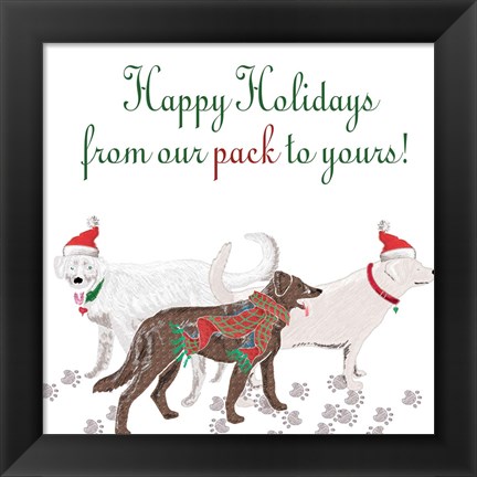 Framed Woof Holiday Pack I Print