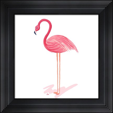 Framed Flamingo Walk IV Print