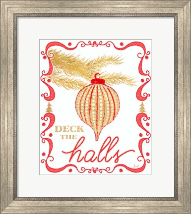 Framed Gold and Red Christmas II Print