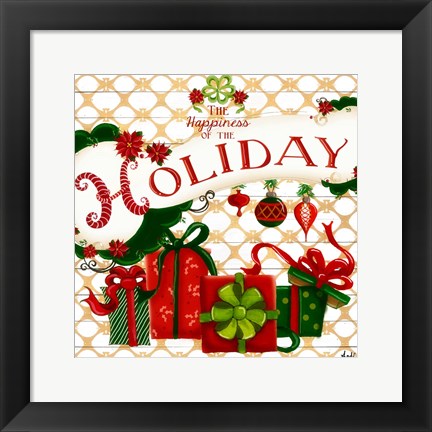 Framed Gold Christmas Cheer II Print