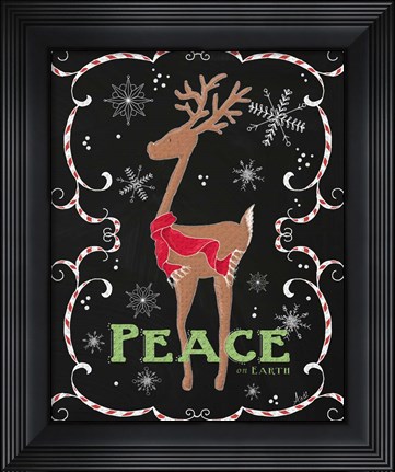 Framed Peace on Earth Deer Print