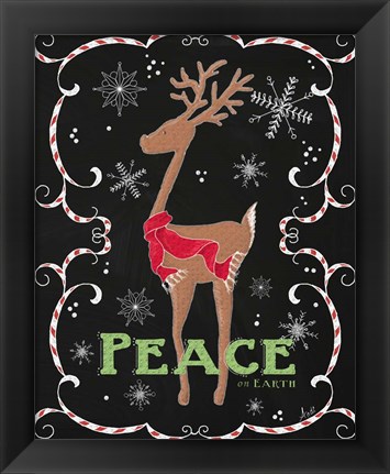 Framed Peace on Earth Deer Print