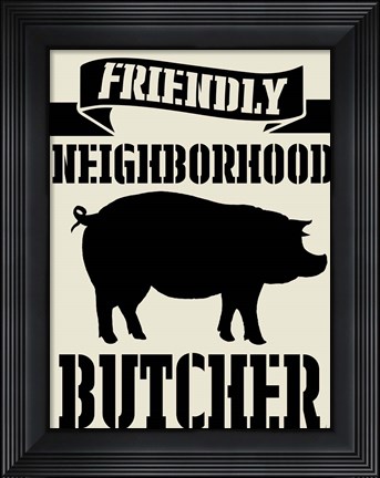 Framed Neighborhood Butcher Print