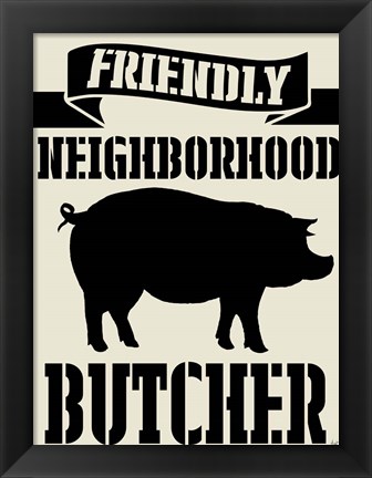 Framed Neighborhood Butcher Print