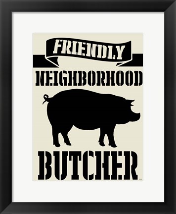 Framed Neighborhood Butcher Print