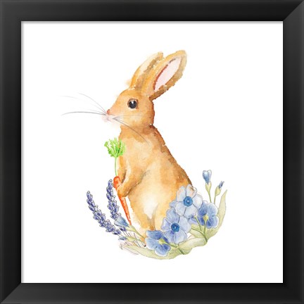 Framed Spring Bunny I Print