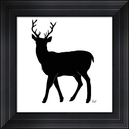 Framed Deer Silhouette Print