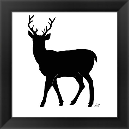 Framed Deer Silhouette Print