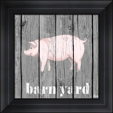 Framed Barnyard Pig Print