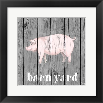 Framed Barnyard Pig Print