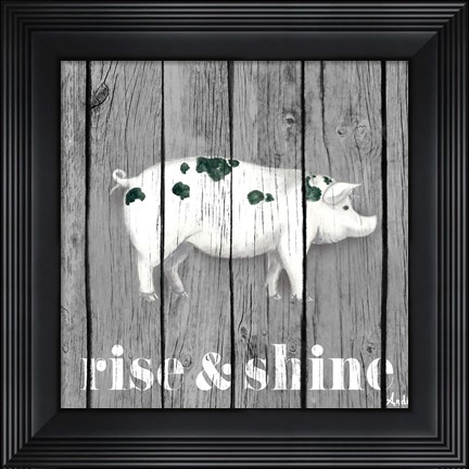 Framed Wood Farm Grey II Print