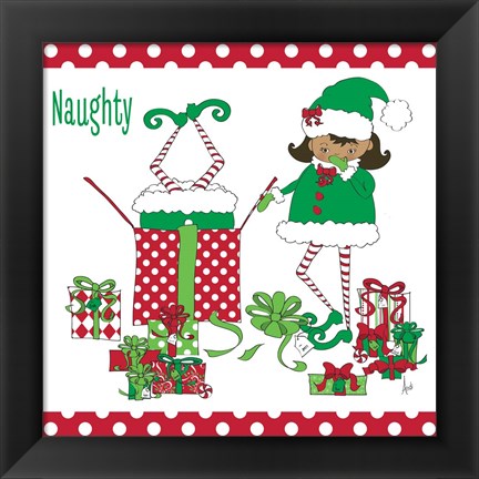 Framed Naughty Elves Print