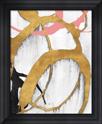 Framed Rose Gold Strokes II Print
