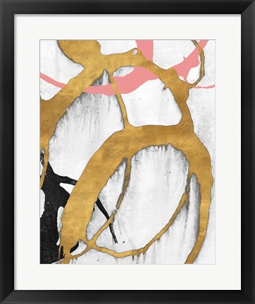 Framed Rose Gold Strokes II Print