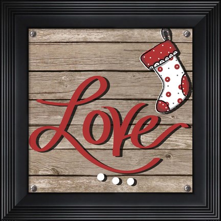 Framed Holiday Feelings on Wood II Print