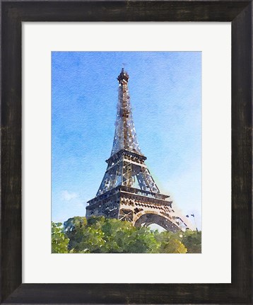 Framed Watercolor Streets of Paris II Print