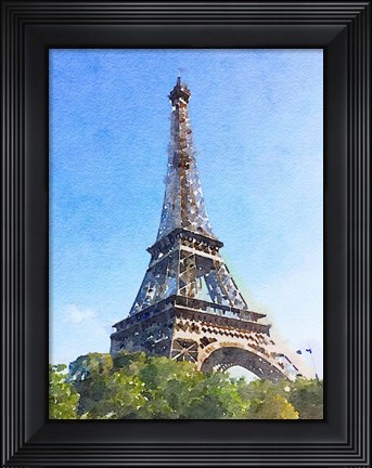 Framed Watercolor Streets of Paris II Print