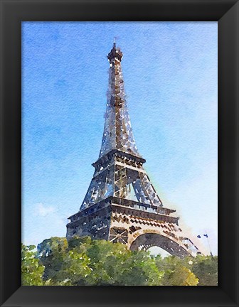 Framed Watercolor Streets of Paris II Print