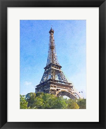 Framed Watercolor Streets of Paris II Print