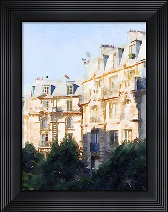 Framed Watercolor Streets of Paris III Print