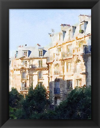 Framed Watercolor Streets of Paris III Print