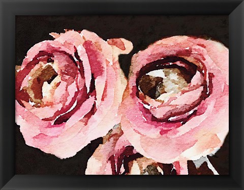 Framed Dark Roses Print