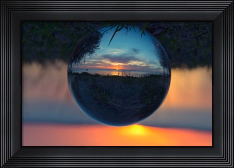 Framed Sunset Droplet View Print