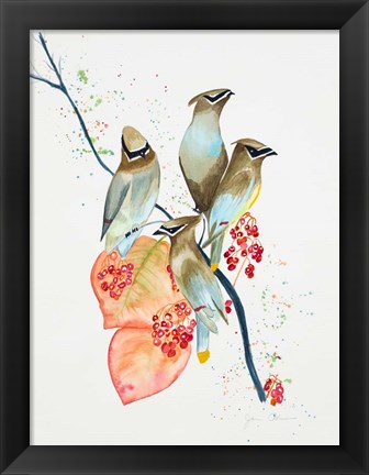 Framed Birds on Branch Print