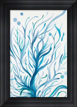 Framed Blue Dancing Tree Print