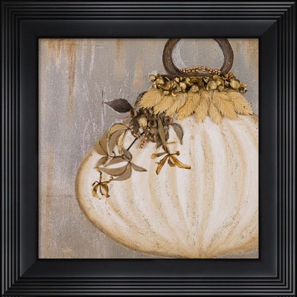 Framed White Ornament I Print