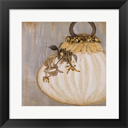 Framed White Ornament I Print