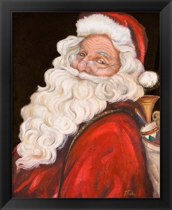 Framed Smiling Santa Print