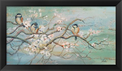 Framed Spring Branch with Birds Print