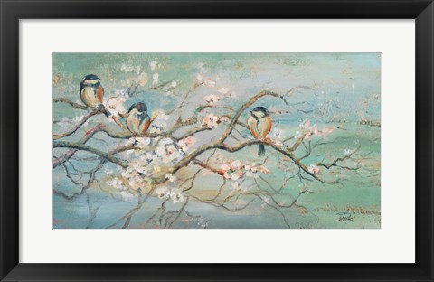 Framed Spring Branch with Birds Print