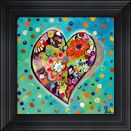 Framed Neon Hearts of Love III Print
