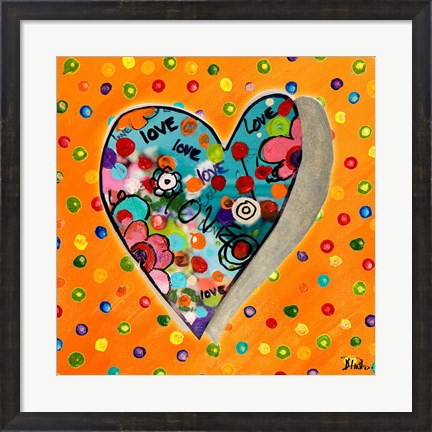 Framed Neon Hearts of Love IV Print
