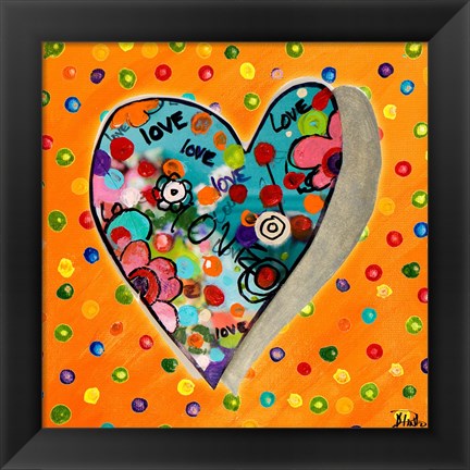 Framed Neon Hearts of Love IV Print