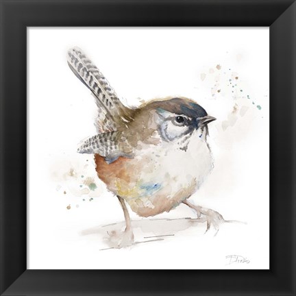 Framed Watercolor Mountain Bird I Print