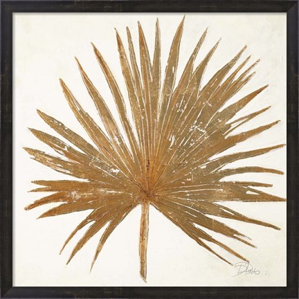 Framed Golden Leaf Palm I Print