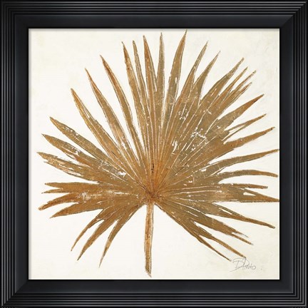 Framed Golden Leaf Palm I Print