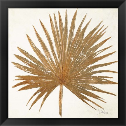 Framed Golden Leaf Palm I Print