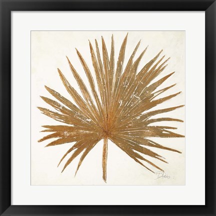 Framed Golden Leaf Palm I Print