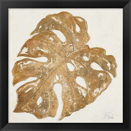 Framed Golden Leaf Palm II Print