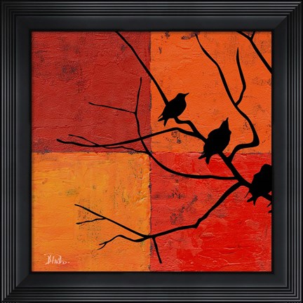Framed Three Birdies I Print