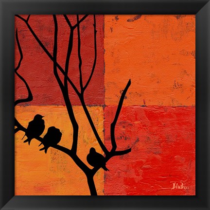 Framed Three Birdies II Print