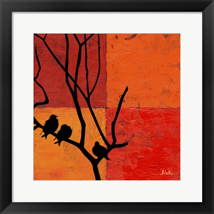 Framed Three Birdies II Print