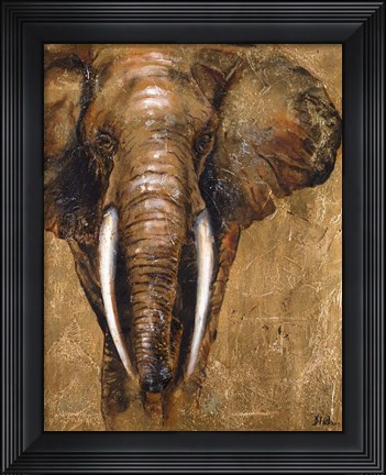 Framed Gold Elephant Print