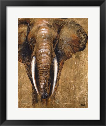 Framed Gold Elephant Print