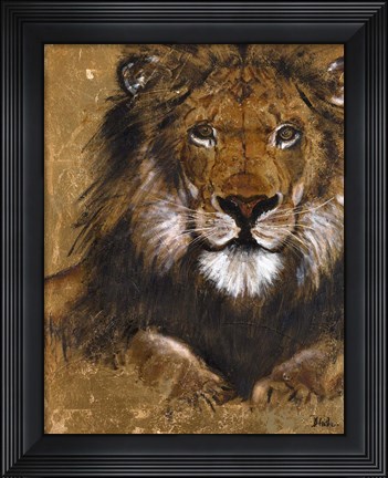 Framed Gold Lion Print