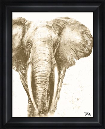 Framed Muted Elephant Print